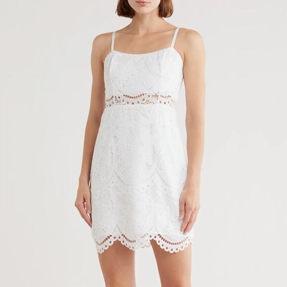 Lilly Pulitzer Risette Lace Dress Resort White Palms Paradise Lace - Picture 1 of 10